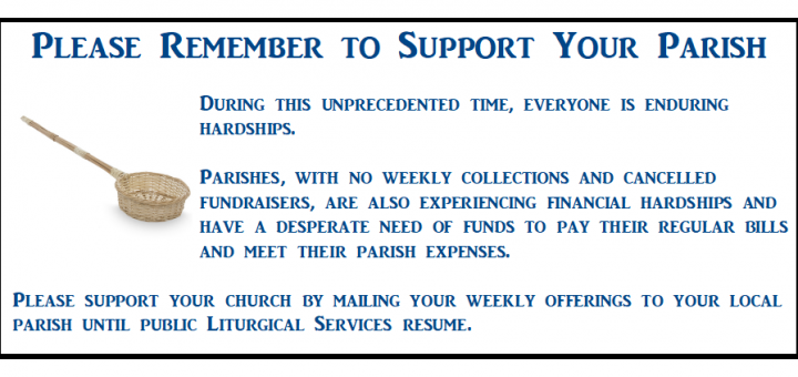 Please Remember to Support Your Parish